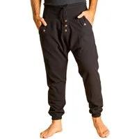 PANASIAM Haremshose Yogipants classic bequeme Freizeithose wie Aladinhose Unisex für Damen und Herren Haremshose Tunnelzug vorne Gummiband hinten