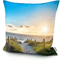 heimtexland Dekokissen Outdoorkissen 45x45 Outdoor Garten Deko Kissen, Lotus Effekt, schmutz- und wasserabweisend, inkl. Füllung