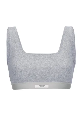 Copenhagen Studios CPH Bustier woven logo 1x grey melange - Gr. - S