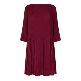 Boss - Kleid mit ausgestelltem Rock für Damen, Mit Falten (Dunkelrot)