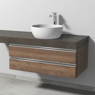 Sanipa Waschtischunterbau mit Auszügen 2morrow (L2309) 340x900x520 Eiche-Tabak L230950