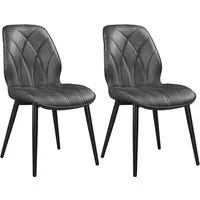 Yaheetech Esszimmerstuhl 2/4/6er Set (2 St), Küchenstühle mit Rückenlehne & Metallbeine für Wohnzimmer/Esszimmer