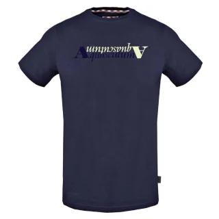 Aquascutum - T-Shirt für Herren, Logo (Dunkles Marineblau)
