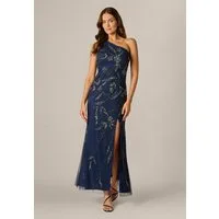 Adrianna Papell Abendkleid Bead Mesh Long Dress Auffälliges und modernes, elegantes Etuikleid
