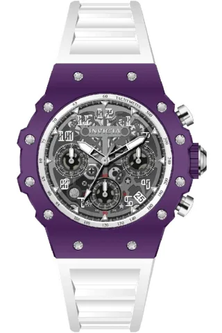 Invicta Racing 69626 Herrenuhr - Quarzwerk - Acryl mit silbernem Zifferblatt - 40 mm
