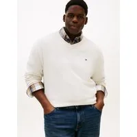 Tommy Hilfiger Big & Tall V-Ausschnitt-Pullover BT-ESSENTIAL COTTON (Rippbündchen am Ärmel, Saum und Ausschnitt) Große Größen, normale Passform