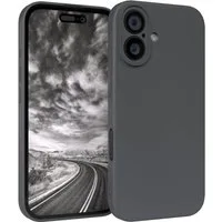 EAZY CASE Handyhülle für Apple iPhone 16 Hülle Silikon 6,1 Zoll, Hülle mit Kameraschutz Handycase Soft Smart Slimcover matt Dunkelgrau