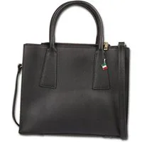 FLORENCE Handtasche Florence Damen Handtasche Leder Tasche (Handtasche, Handtasche), Damen Tasche Echtes Leder schwarz