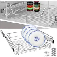 JEOBEST Auszug Teleskopschublade, Schubladenauszüge für 56cm-Schrank, Küchenschublade, (1St) Korbauszug, Verchromt, für Schrankbreite 46/56cm