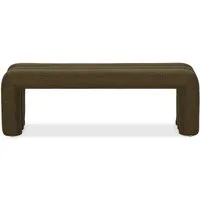 KHG Sitzbank minimalistische Bank 130x43 cm Flachgewebe Grün (Indoor-Bank), Weiches Schaumstoffpolster, Wangengestell bis 220 kg belastbar