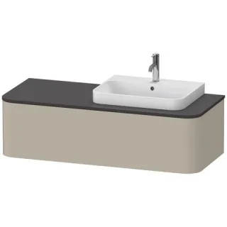 Duravit Happy D.2 Plus Konsolenwaschtischunterbau wandhängend Taupe Seidenmatt 1300x550x354 mm - HP4 HP4942R60600010