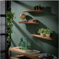 Sitheim-Europe Wandregal Wandregal Edge 60cm Set aus 3 / Massiv Akazie, Spar-Set 1-tlg., Baumkante