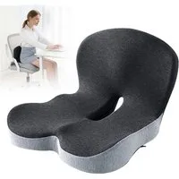 OSTWOLKE Sitzkissen Orthopädisches Sitzkissen mit Rückenlehne für Bürostuhl & Auto, Ergonomisches Memory-Schaum Sitzpolster Steißbeinkissen