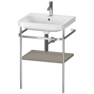 Duravit Happy D.2 Plus c-shaped Set mit Metallkonsole Stein Grau Seidenmatt 575x490x850 mm - HP4835O HP4835O9292