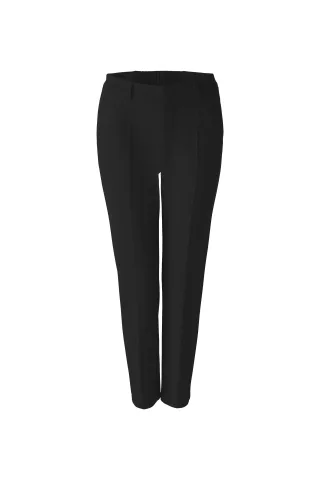 Oui - FEYLIA Jerseyhose Slim Fit, cropped black - Gr. - 40