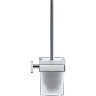 Duravit WC-Bürstengarnitur Karree 0099571000 für Wandmontage, Glas matt, Halter chrom