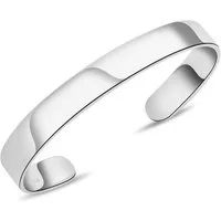 Tony Fein Armreif Armreif 9,7mm 925er Silber Massiv Hochglanzpoliert Verstellbar, Made in Italy für Damen und Herren