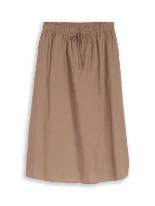 Tom Tailor - High Waist Midi-Rock mit Taschen taupe grey - Gr. - 42
