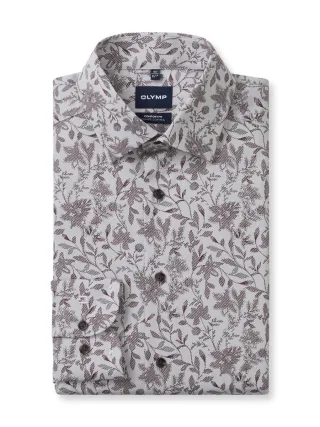 OLYMP - Comfort-Fit-Hemd gemustert grau - Gr. - 40