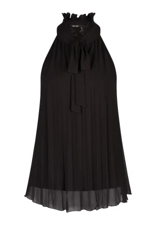 Marc Aurel - Plissee-Top aus lässigem Crepe black - Gr. - 38