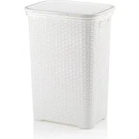 kela Wäschebox Brasilia, Klappdeckel, 60 L, Flecht-Look, flexibel einsetzbar, 2 Tragegriffe