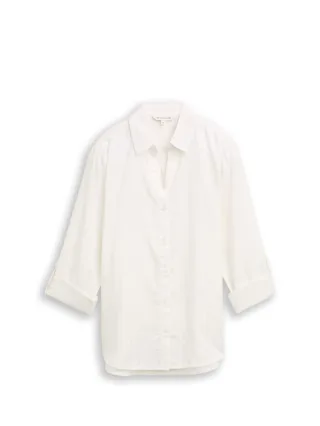 Tom Tailor - Bluse mit Streifen in Glitzer-Optik white pinstripe with lurex - Gr. - 40