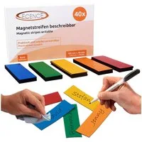 ECENCE Magnet 40 Magnetstreifen beschreibbar Etiketten Magnete (40-St)