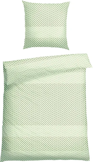 Schiesser Bettwäsche "Maribel aus weicher Baumwolle mit unaufgeregtem Fischgrätmuster" 2 Stk. MADE IN GREEN by OEKO-TEX