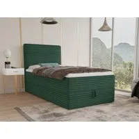 Sofnet Boxbett Mollo Mini (großer Bettkasten, Bonell-Matratze und Topper), Einzelbett, Polsterbett mit Kopfteil, Boxspringbett, Cordstoff