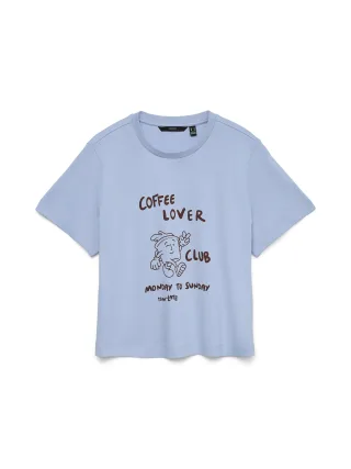 VERO MODA - VMMIRANDA METTE SS TOP BOX JRS GA Brunnera Blue - Gr. - M