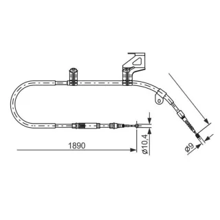 Bosch Handbremsseil hinten rechts VW Passat B5