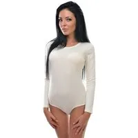 Evoni Body für Damen Langarm Blusenbody mit Rundhals
