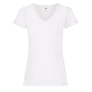 Fruit of the Loom - T-Shirt V-Ausschnitt für Damen (Weiß)