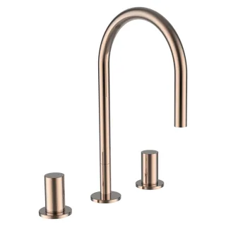 LAUFEN 3-Loch Waschtischmischer Kartell LAUFEN Schwenkauslauf Ausladung 166 mm ohne Ablaufventil PVD H3123330822201