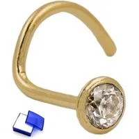 unbespielt Nasenpiercing Nasenstecker Zirkonia weiß 2,5 mm 750 Gold kl. Schmuckbox, Goldschmuck für Damen