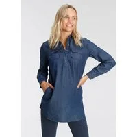 Arizona Jeansbluse Krempelärmel mit Riegel im Tunikastil