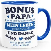 MoonWorks Tasse Kaffee-Tasse Geschenk Bonus-Mama, Bonus Papa Stiefmutter, Keramik