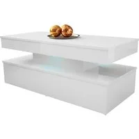 MIRJAN24 Couchtisch 120 Glossa 01 (mit blauer LED-Beleuchtung), Rechteckig, 120x55x50 cm