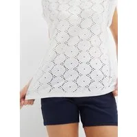 bonprix Shirtbluse bequeme Passform, mit Lochstickerei, elastisches Material