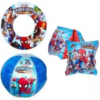 Festivalartikel Schwimmflügel Spiderman Marvel 3-in-1 Schwimmset: Schwimmflügel, Ring, Ball