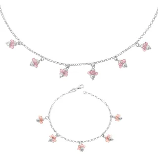 Orphelia Damen-Set aus 925er Sterlingsilber: Armband + Halskette – Silber SET-2559