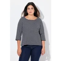 Ulla Popken T-Shirt Ringelshirt Classic Fit Rundhals 3/4-Arm
