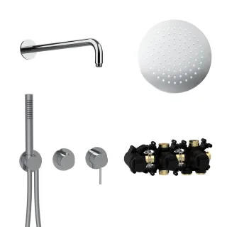 Herzbach MODUL7 Hebelmischer-Set H-RB250 Wandarm Regenbrause Ø250mm Chrom, 70.702712.1.01 70.702712.1.01