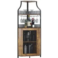 GarveeMore Weinschrank Weinregal Eckschrank Weinständer Barschrank mit Glashalter