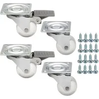 SO-TECH® Möbelrolle Lenkrollen Transportrollen KIEL Ø 35 mm inkl. Schrauben, (4-St), transparent, mit / ohne Bremse, belastbar bis 25 kg pro Rolle