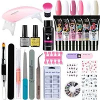 KINSI Lichthärtungsgerät Verlängerungsgel-Nagelwerkzeug-Set 6 Farben, UV-Lampe inklusive, Gel-Nagellack DIY Nail Art Starter Nagelsalon Gel-Lack UV