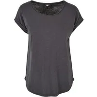 Build Your Brand Rundhalsshirt Damen Long Slub Tee / Hinten extra lang geschnitten
