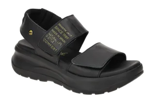 Panama Jack Damen Sandale Noah B1 PJ Noor Schwarz Leder Klettverschluss Keila...