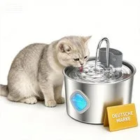 marmortrend Sehnsucht nach Einzigartigkeit Trinkbrunnen für Katzen, Katzenbrunnen Kabellos Edelstahl 3,2L mit Bewegungssensor, Wasserbrunnen für Katzen mit Liese Pumpe, 2 Filter, Leicht zu reinigen