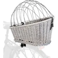 TRIXIE Tierfahrradkorb Hunde-Fahrradkorb für Gepäckträger - grau - 35 × 49 × 55 cm